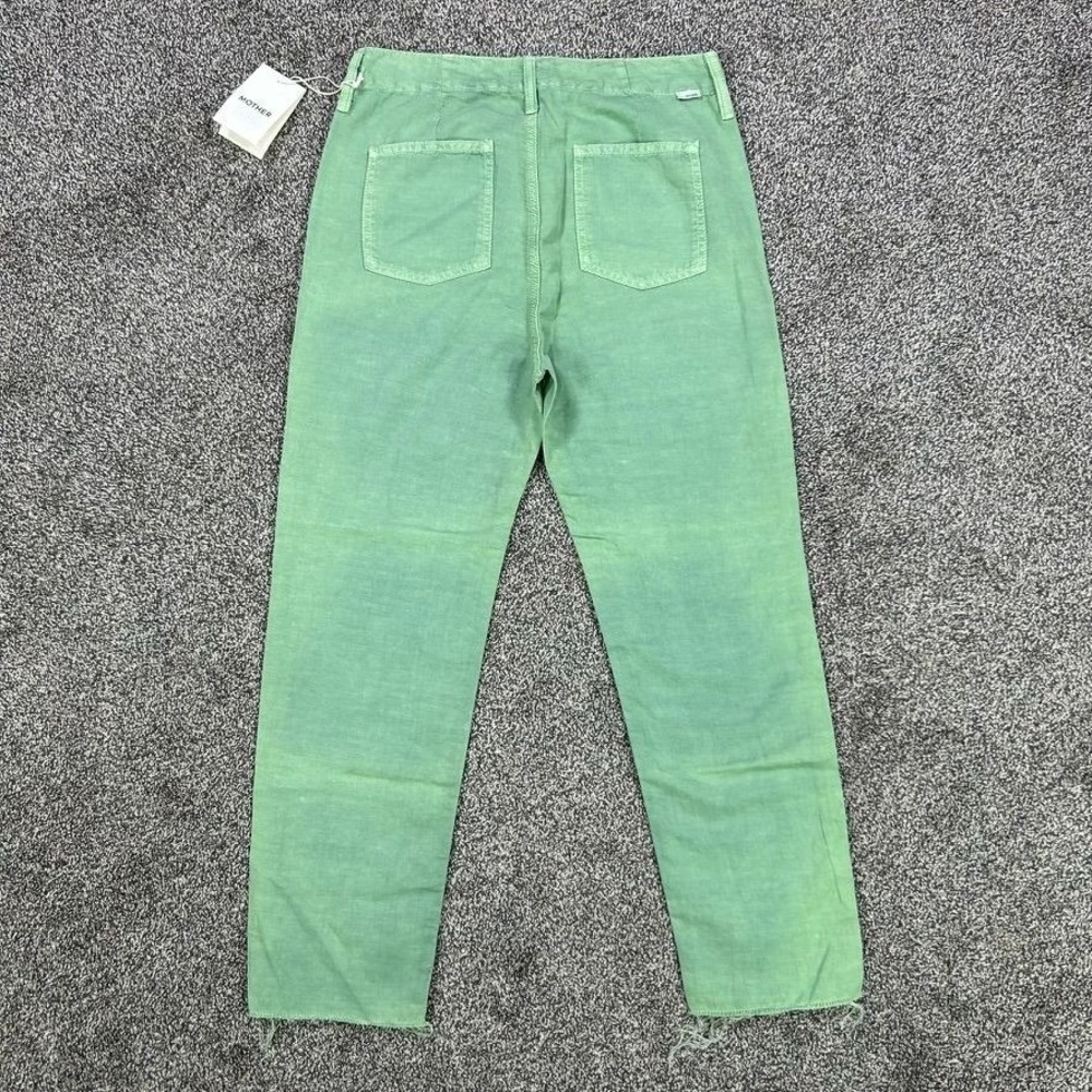 NEW Mother The‎ Shaker Chop Crop Pants Hedge Green Womens 25 Thin Lightweight - Picture 2 of 15